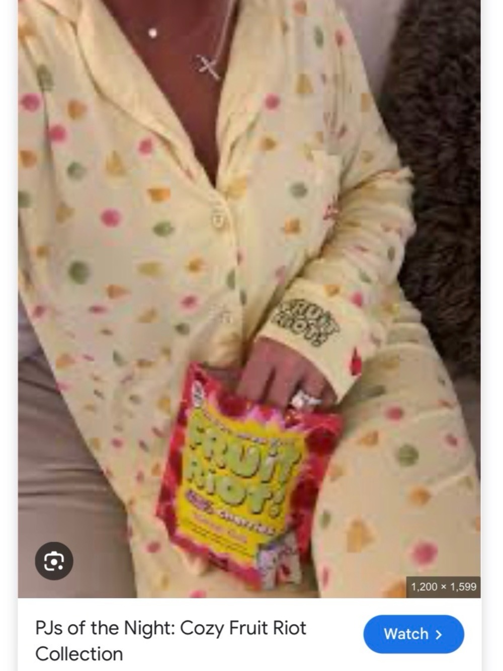 Cozy Fruit Riot Women's Pajama Set - L wore once